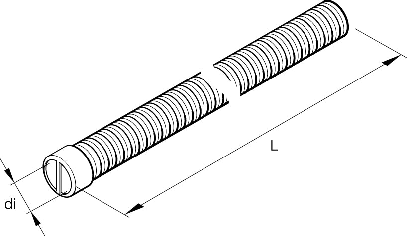 Avgasslang D9W/Hydr-10 med ändhylsa
