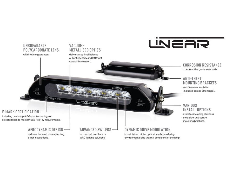 Lazer LED-ramp Linear 12 Elite - 15″ med positionsljus