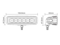 18W LED Backljus Slim 10-30V