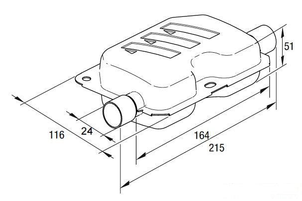 Avgasljuddämpare HS3 24 A