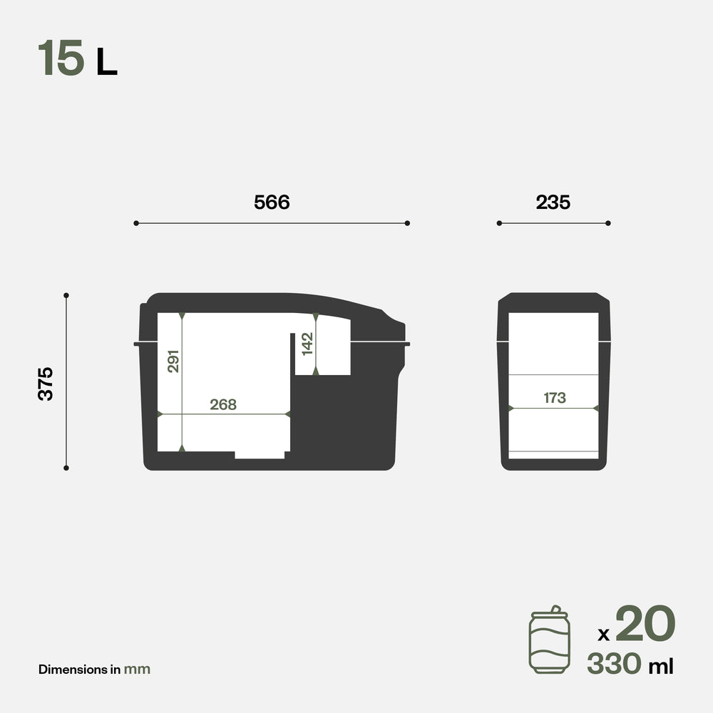 Kompressorkylbox Indel B Travel Box ITB15, 15 liter 12/24V