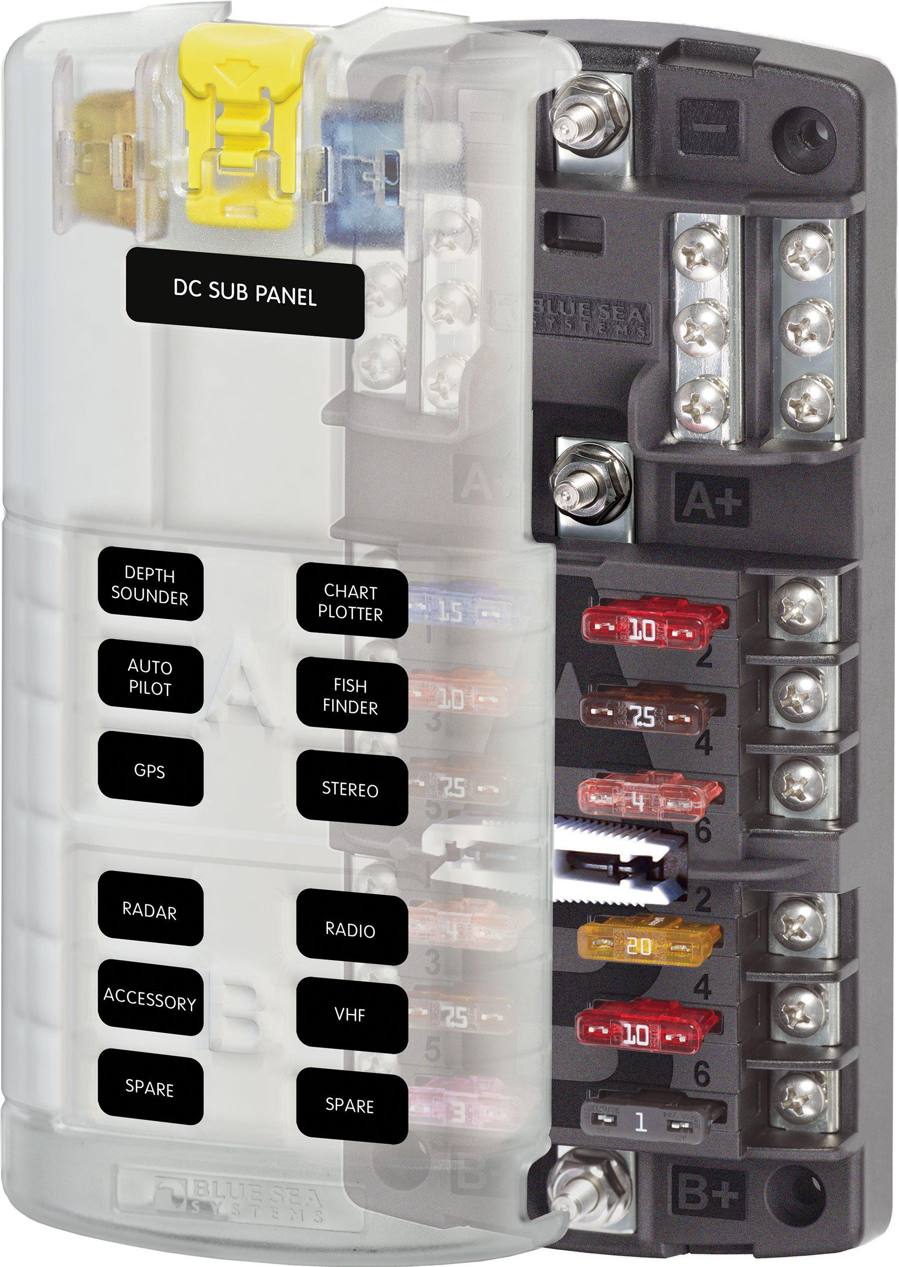 BSS Fuse Block ST-Blade Dual12 with Grounding/cvr