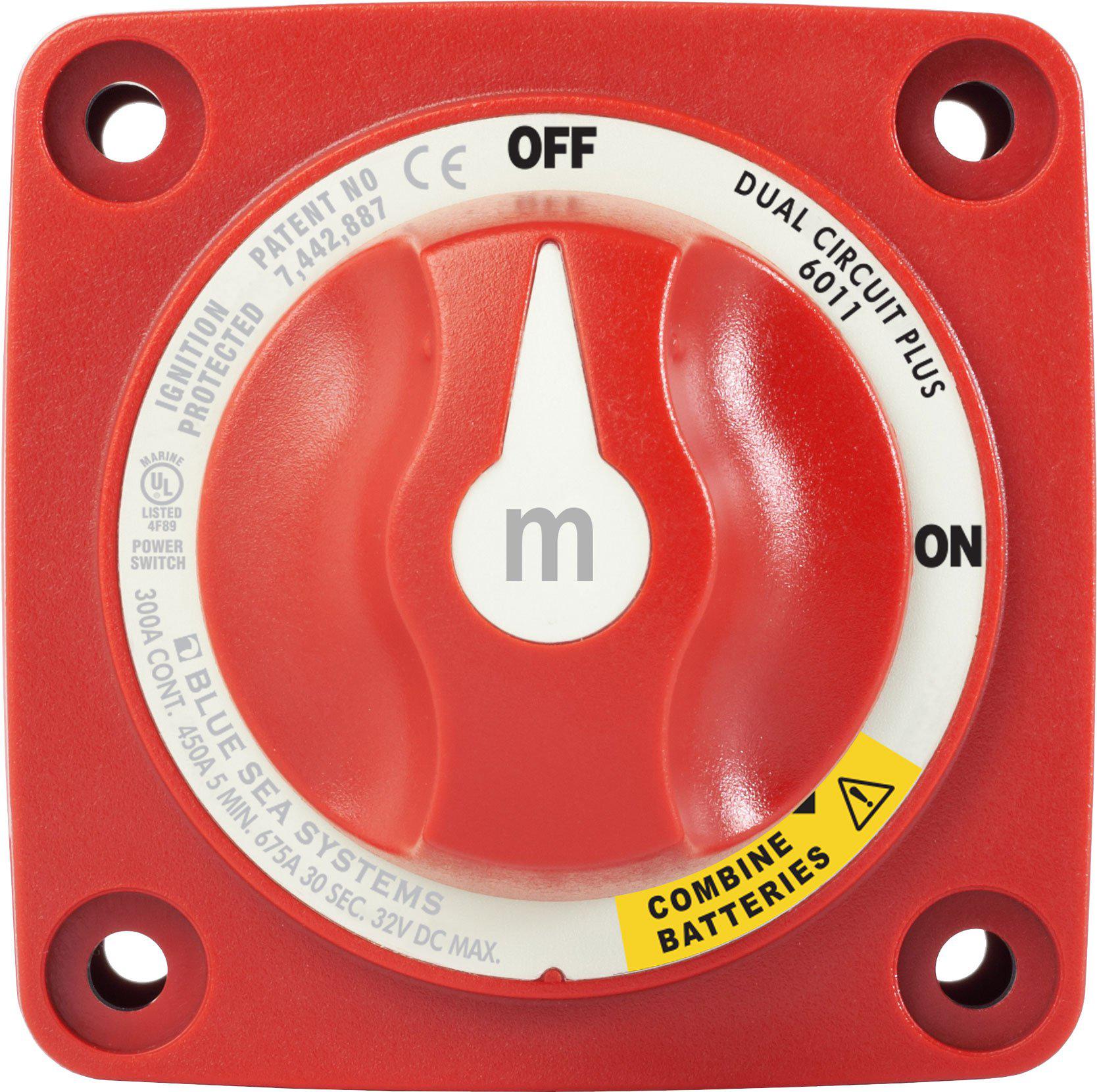 BSS Switch Battery m-Series Dual Circuit Plus Red