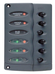 BEP Switch Panel DC Contour Waterproof 6xOn/Off Gr