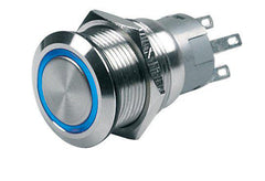 BEP Switch Push-Button (On)-Off 24V Blue