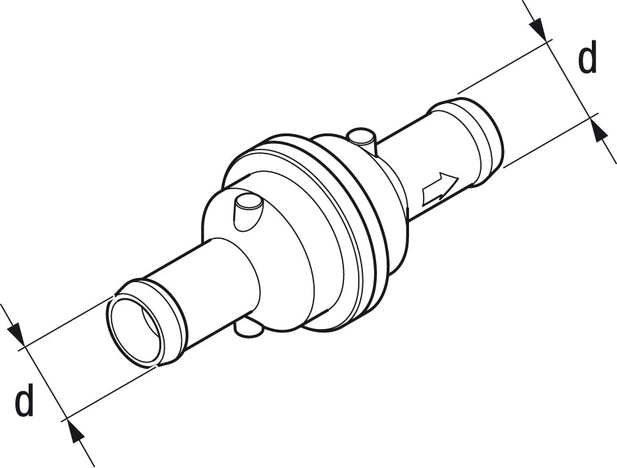Backventil 2x20mm