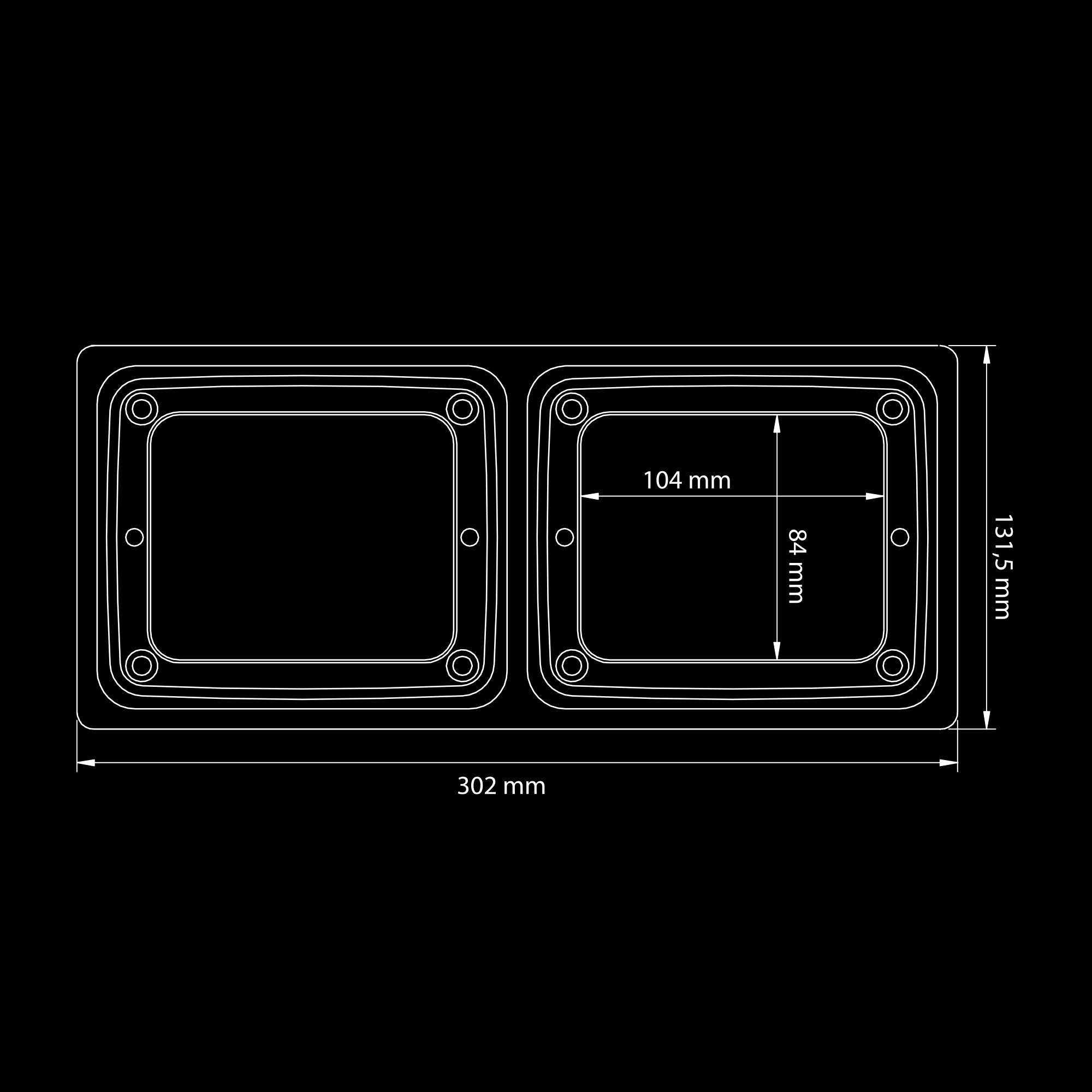 IZE LED RAM DUBBEL HORISONTELL