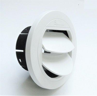 Utblås 75mm stängbart  Vit