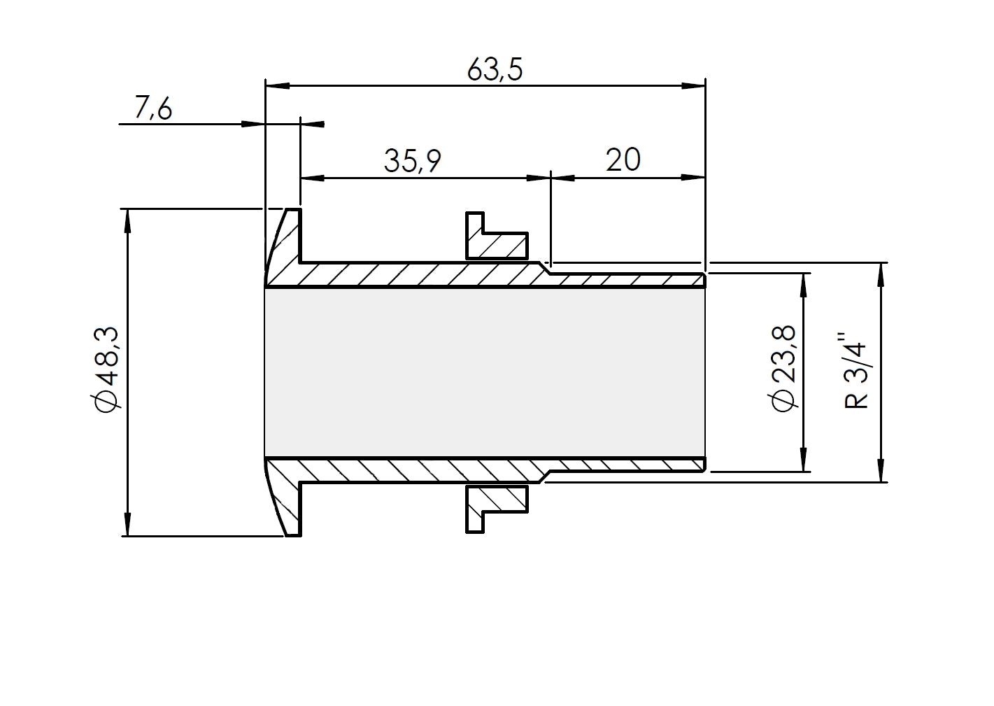 Bordgenomföring Ø 24 mm