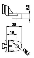 Fäste VA-fläktar 28x9,2 mm