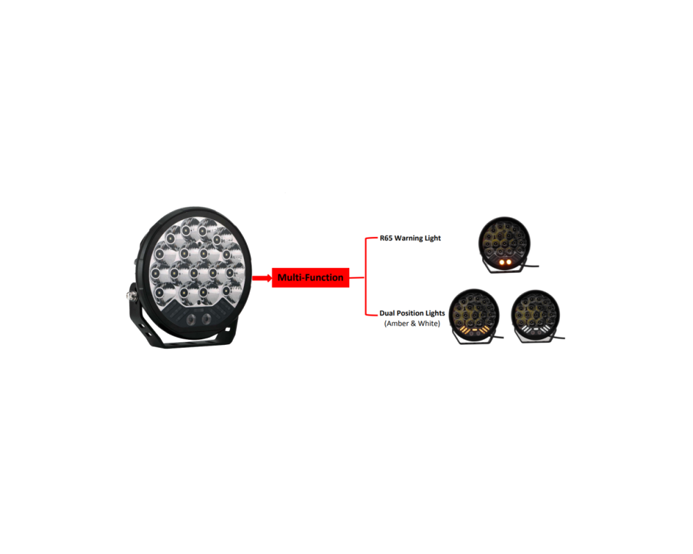 V-Sight ROADKING 9″ LED-Extraljus med blixtljus och positionsljus