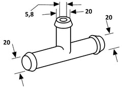 T-rör Ø20x20x20 mm