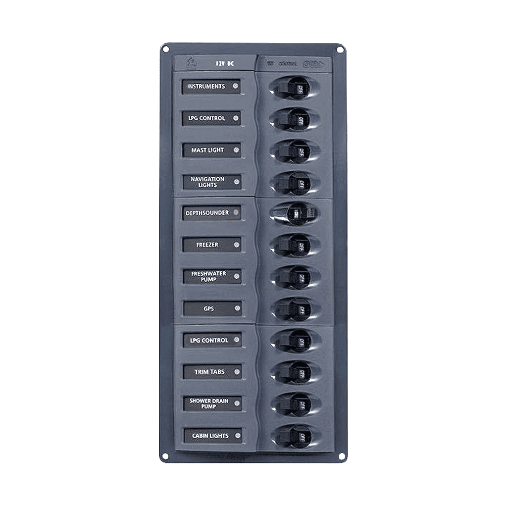 BEP Circuit Breaker Panel DC 12V 12x Single Pole 3