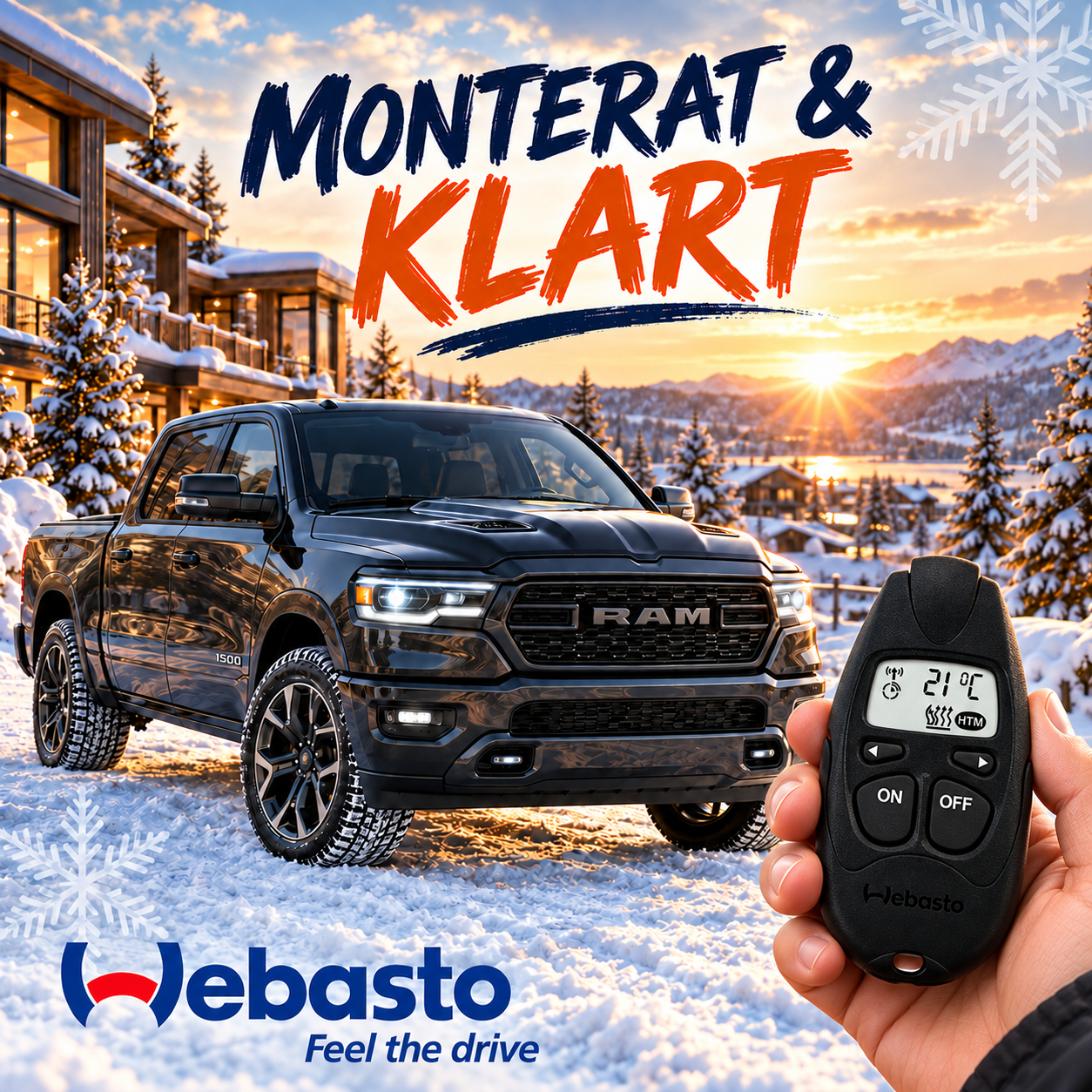 Webasto motorvärmare till Dodge RAM – monterat & klart med fjärrkontroll T100