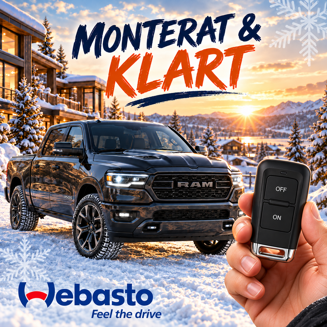 Webasto motorvärmare till Dodge RAM – monterat & klart med fjärrkontroll T99