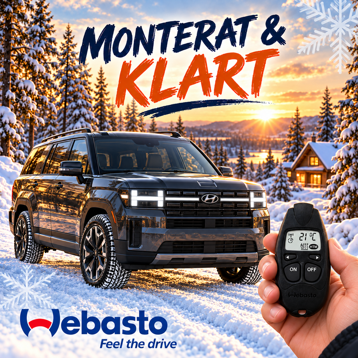 Webasto motorvärmare till Hyundai Santa Fe – monterat & klart med fjärrkontroll T100