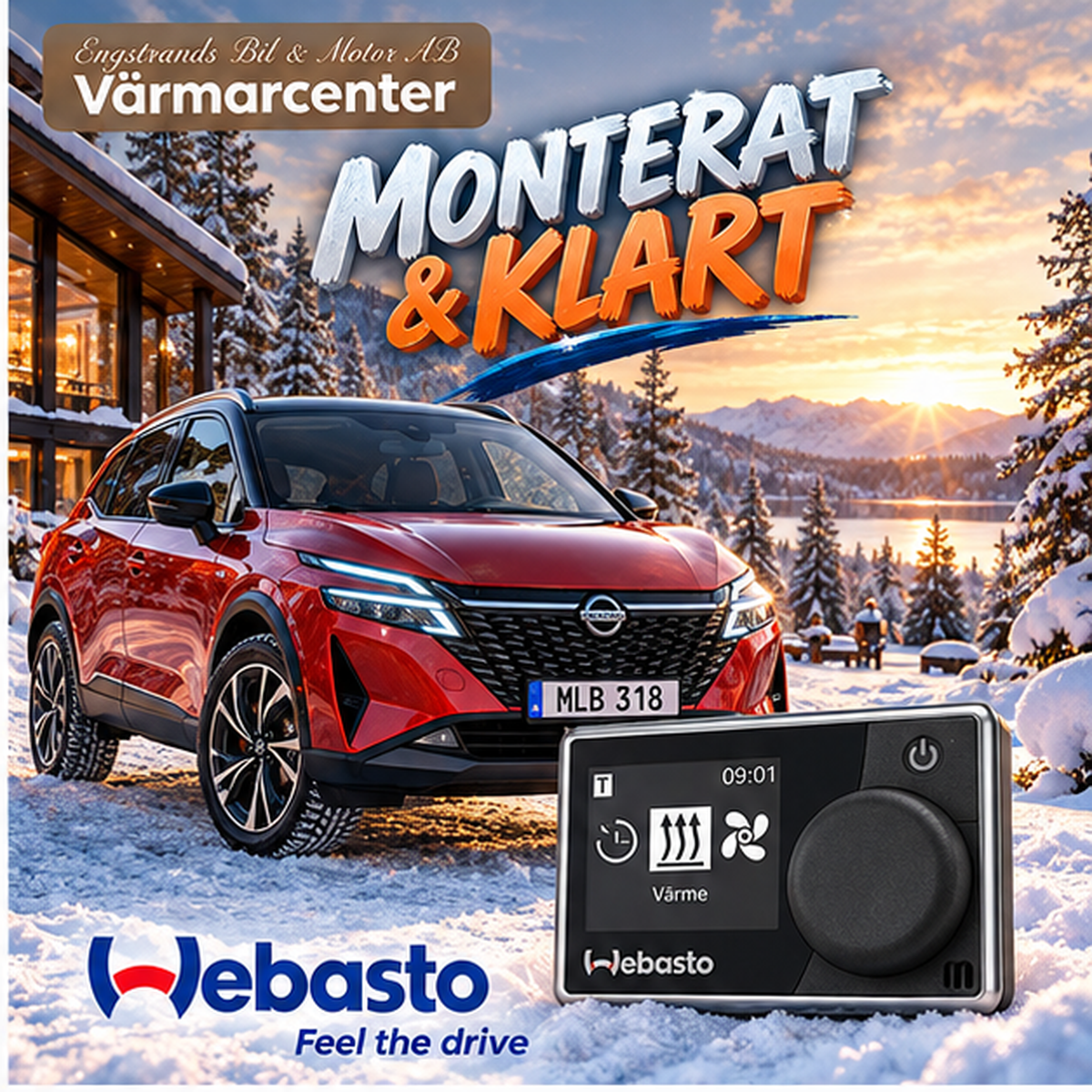 Webasto motorvärmare till Nissan Qashqai – monterat & klart med MultiControl tidur