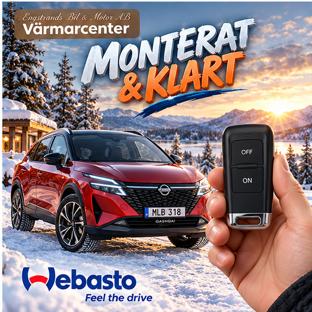Webasto motorvärmare till Nissan Qashqai – monterat & klart med fjärrkontroll T99