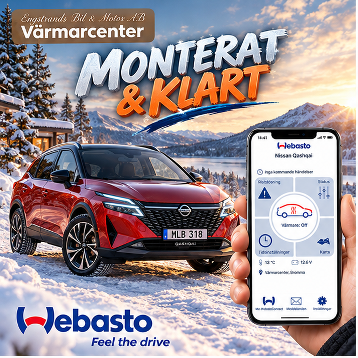 Webasto motorvärmare till Nissan Qashqai – monterat & klart med app-start ThermoConnect