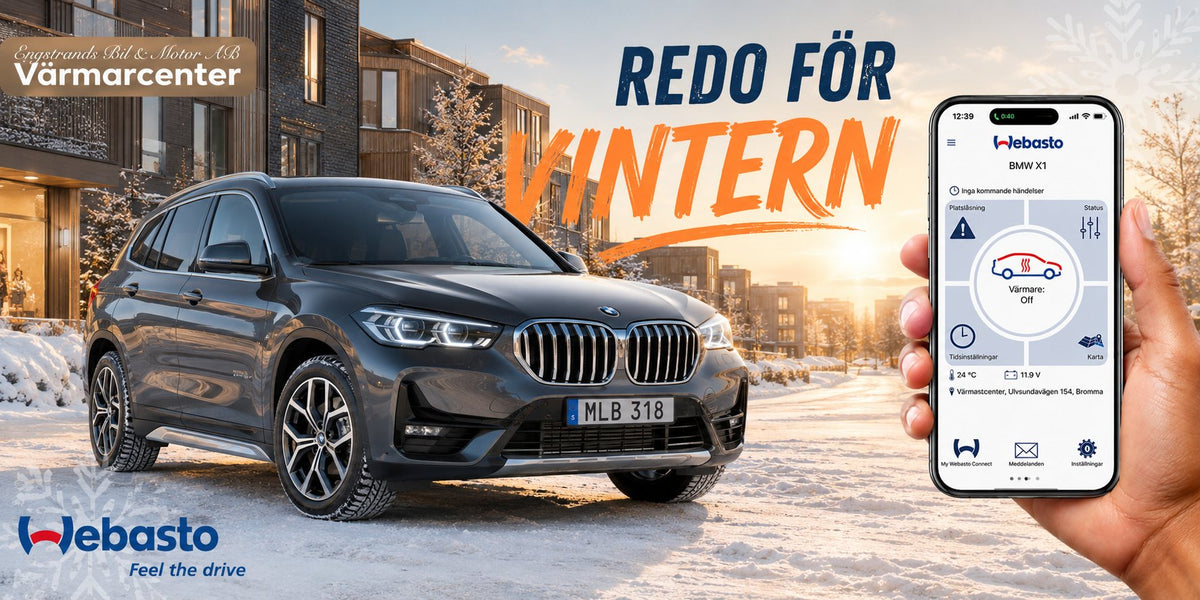Redo för vintern – Webasto parkeringsvärmare i BMW X1, styrs med app