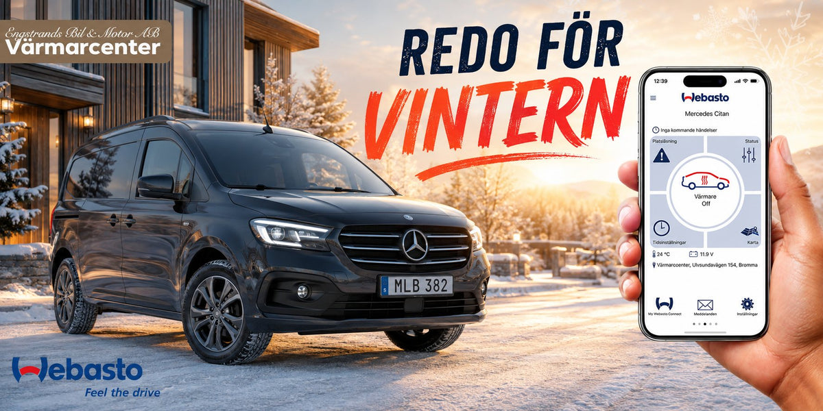 Redo för vintern – Webasto parkeringsvärmare i Mercedes Citan, styrs med app