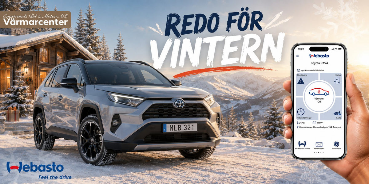 Redo för vintern – Webasto parkeringsvärmare i Toyota RAV4, styrs med app