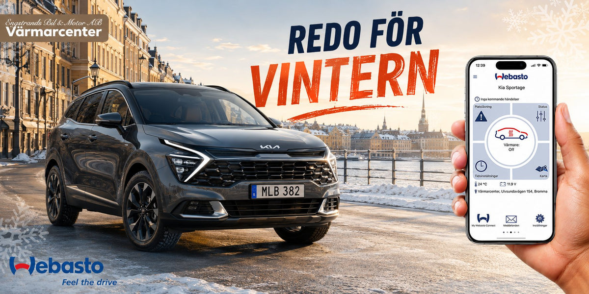 Redo för vintern – Webasto parkeringsvärmare i Kia Sportage, styrs med app