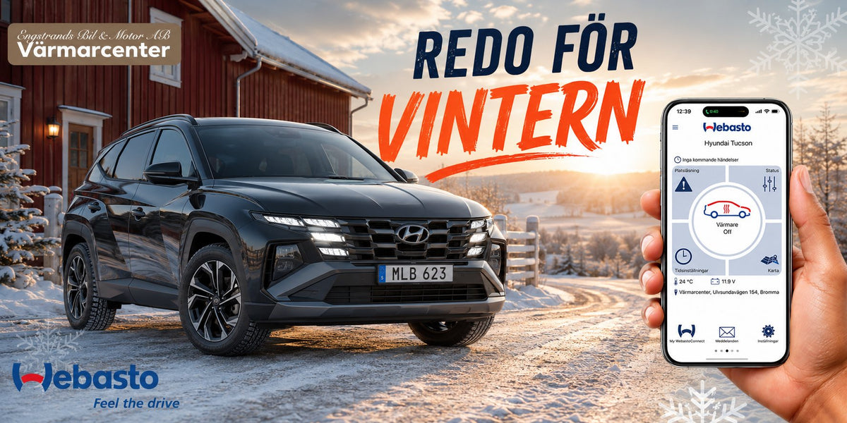 Redo för vintern – Webasto parkeringsvärmare i Hyundai Tucson, styrs med app