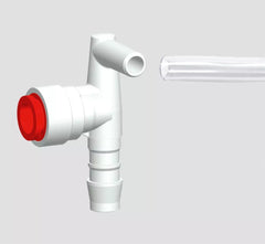 Vinkelanslutning med backventil (röd) JG 10/TB 10 mm, med slang – Truma 34020-63900 (bild 2)