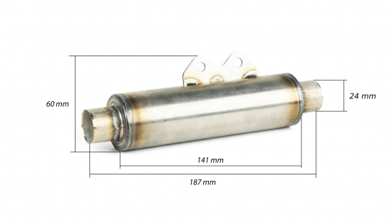Autoterm Ø 24mm avgasdämpare med monteringssats