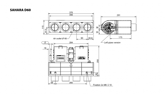SAHARA D60 - 24V Water heat exchanger with fan